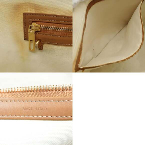 CELINE Horizontalkava Tote Bag Canvas White Gold - Picture 13 of 13